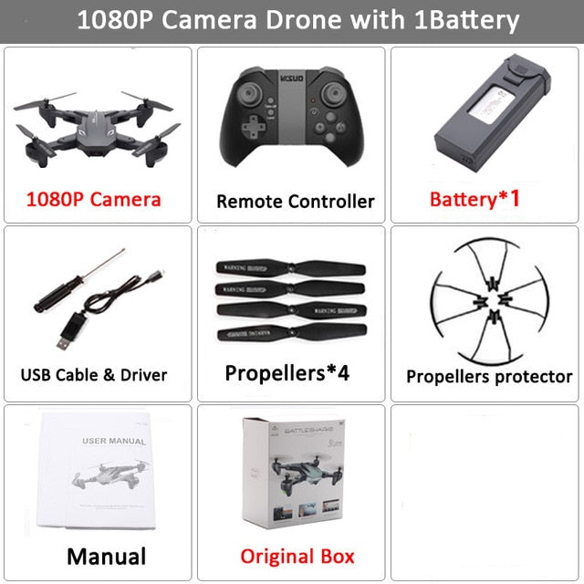 Visuo XS816 RC Drone with 50 Times Zoom WiFi FPV 4K Dual Camera Optical Flow Quadcopter Foldable Selfie Dron VS SG106 M70 Set4 1080P 1BAT BX - Tophatter Daily Deals