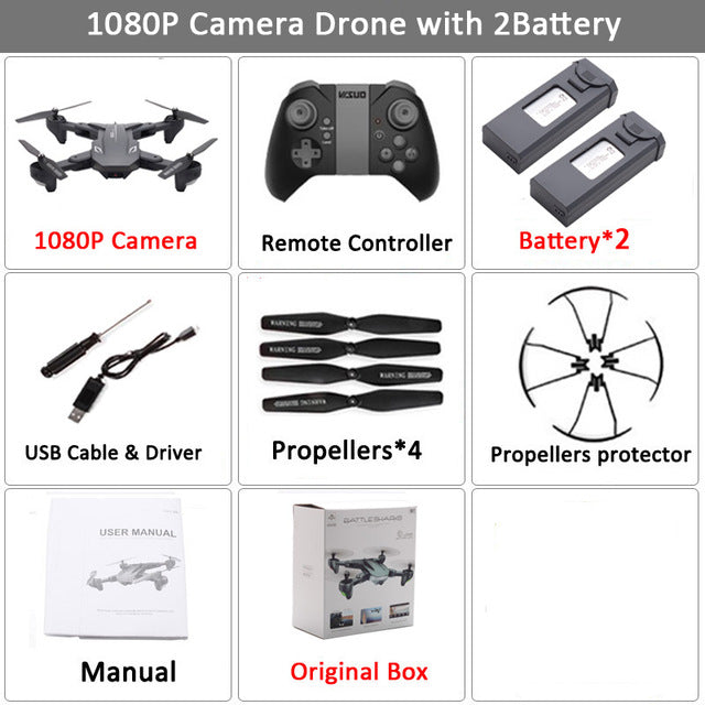 Visuo XS816 RC Drone with 50 Times Zoom WiFi FPV 4K Dual Camera Optical Flow Quadcopter Foldable Selfie Dron VS SG106 M70 Set5 1080P 2BAT BX - Tophatter Daily Deals
