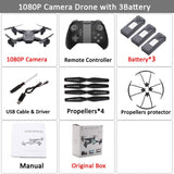 Visuo XS816 RC Drone with 50 Times Zoom WiFi FPV 4K Dual Camera Optical Flow Quadcopter Foldable Selfie Dron VS SG106 M70 Set6 1080P 3BAT BX - Tophatter Daily Deals