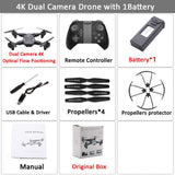Visuo XS816 RC Drone with 50 Times Zoom WiFi FPV 4K Dual Camera Optical Flow Quadcopter Foldable Selfie Dron VS SG106 M70 Set13 4K 1BAT BX - Tophatter Daily Deals
