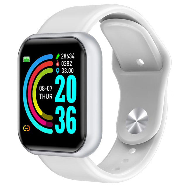 2020 Steel Smart Watch men Heart Rate Blood Pressure Waterproof Sports Women Smartwatch Fitness Tracker For IOS Android iPhone White - Tophatter Daily Deals