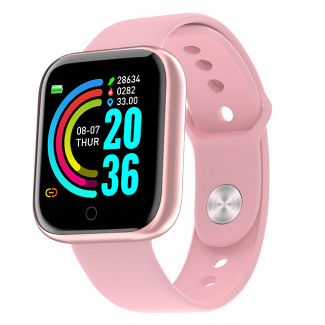 2020 Steel Smart Watch men Heart Rate Blood Pressure Waterproof Sports Women Smartwatch Fitness Tracker For IOS Android iPhone Pink - Tophatter Daily Deals