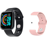 2020 Steel Smart Watch men Heart Rate Blood Pressure Waterproof Sports Women Smartwatch Fitness Tracker For IOS Android iPhone add pink strap - Tophatter Daily Deals