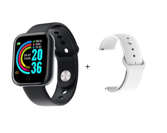 2020 Steel Smart Watch men Heart Rate Blood Pressure Waterproof Sports Women Smartwatch Fitness Tracker For IOS Android iPhone add white strap - Tophatter Daily Deals