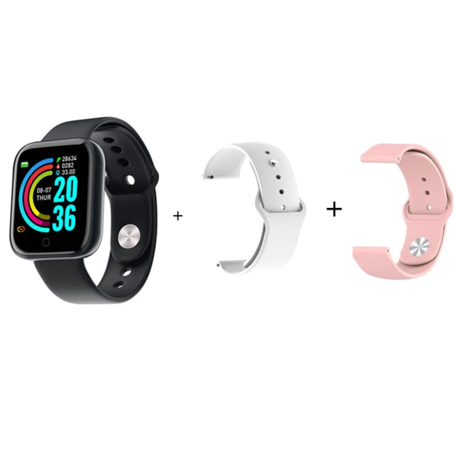 2020 Steel Smart Watch men Heart Rate Blood Pressure Waterproof Sports Women Smartwatch Fitness Tracker For IOS Android iPhone add 2pcs strap - Tophatter Daily Deals