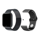 2020 Steel Smart Watch men Heart Rate Blood Pressure Waterproof Sports Women Smartwatch Fitness Tracker For IOS Android iPhone Black metal strap - Tophatter Daily Deals