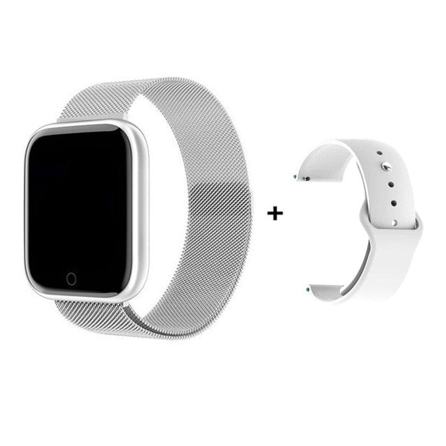 2020 Steel Smart Watch men Heart Rate Blood Pressure Waterproof Sports Women Smartwatch Fitness Tracker For IOS Android iPhone silver metal strap - Tophatter Daily Deals