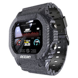 LOKMAT Ocean Smart Watch Men Fitness Tracker Blood Pressure Message Push Heart Rate Monitor Clock Smartwatch Women For Android Denim Blue - Tophatter Daily Deals