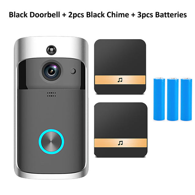 Wsdcam Smart Doorbell Camera Wifi Wireless Call Intercom Video-Eye for Apartments Door Bell Ring for Phone Home Security Cameras Add2Chimes3Battery - Tophatter Daily Deals