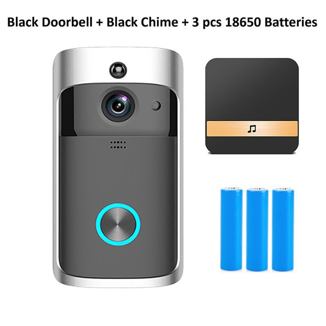 Wsdcam Smart Doorbell Camera Wifi Wireless Call Intercom Video-Eye for Apartments Door Bell Ring for Phone Home Security Cameras Add3BatteriesChime - Tophatter Daily Deals