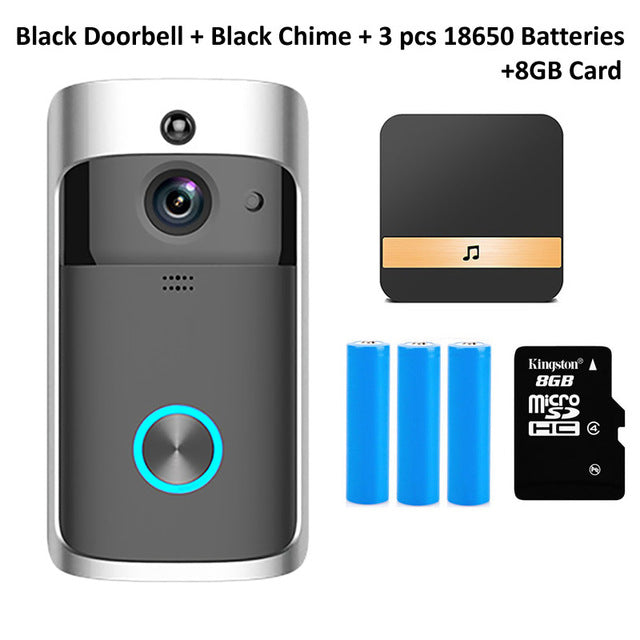 Wsdcam Smart Doorbell Camera Wifi Wireless Call Intercom Video-Eye for Apartments Door Bell Ring for Phone Home Security Cameras Add 8GB TF Card - Tophatter Daily Deals