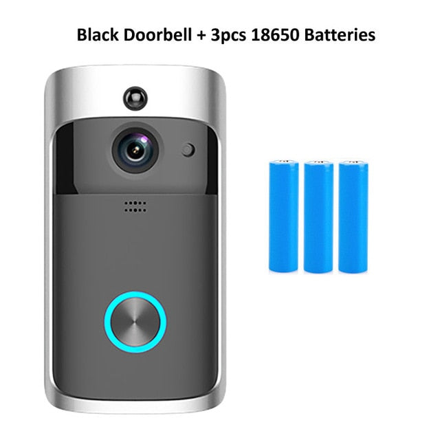 Wsdcam Smart Doorbell Camera Wifi Wireless Call Intercom Video-Eye for Apartments Door Bell Ring for Phone Home Security Cameras Add 3pcs Batteries - Tophatter Daily Deals