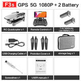 drone GPS 4K 5G WiFi live video FPV 4K/1080P HD Wide Angle Camera Foldable Altitude Hold Durable RC Drone GPS-5G-1080P 2B - Tophatter Daily Deals