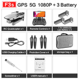 drone GPS 4K 5G WiFi live video FPV 4K/1080P HD Wide Angle Camera Foldable Altitude Hold Durable RC Drone GPS-5G-1080P 3B - Tophatter Daily Deals