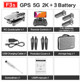 drone GPS 4K 5G WiFi live video FPV 4K/1080P HD Wide Angle Camera Foldable Altitude Hold Durable RC Drone GPS-5G-2K 3B - Tophatter Daily Deals