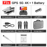 drone GPS 4K 5G WiFi live video FPV 4K/1080P HD Wide Angle Camera Foldable Altitude Hold Durable RC Drone GPS-5G-4K 1B - Tophatter Daily Deals