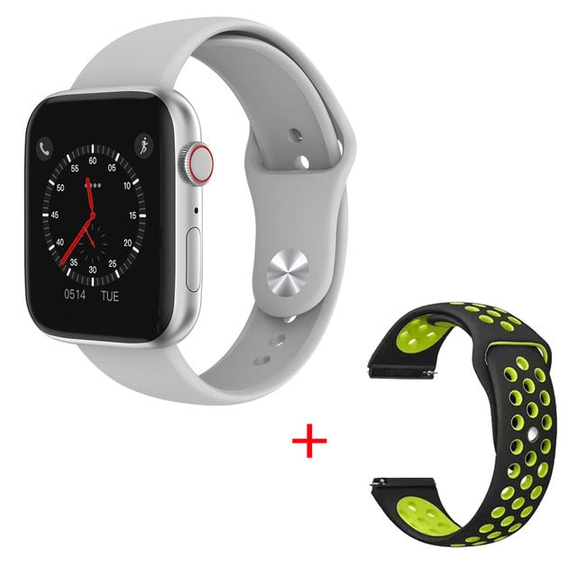 COXANG iwo 12 Lite Smart Watch Series 5 Heart Rate Message Reminder W35 Smartwatch IWO 12 Lite Smart Watches For Android IOS Silver Silica gel - Tophatter Daily Deals