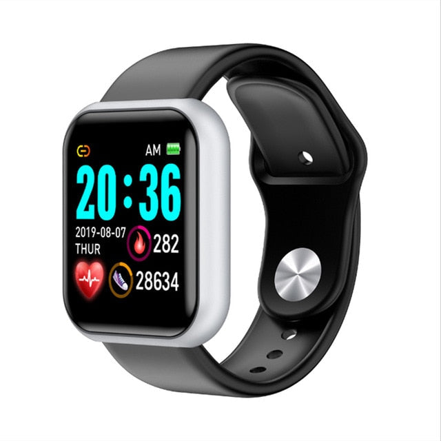 Y68 Sports Smart Watch Life Waterproof Watch Blood Pressure Heart Rate Monitor Soft Silicone 1.3 Inch Smart Bracelet Smartwatch Photo Color 6 With packing box - Tophatter Daily Deals