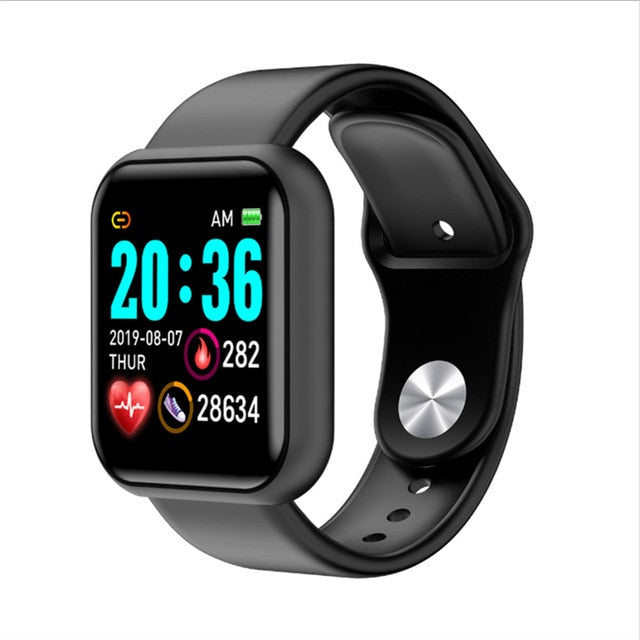 Y68 Sports Smart Watch Life Waterproof Watch Blood Pressure Heart Rate Monitor Soft Silicone 1.3 Inch Smart Bracelet Smartwatch Photo Color 8 With packing box - Tophatter Daily Deals