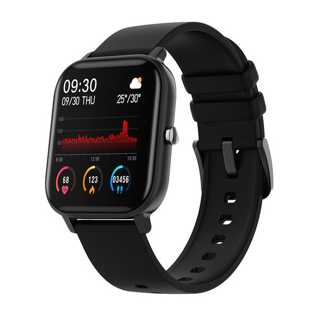 COLMI P8 1.4 inch Smart Watch Men Full Touch Fitness Tracker Blood Pressure Smart Clock Women GTS Smartwatch for Xiaomi Black - Tophatter Daily Deals