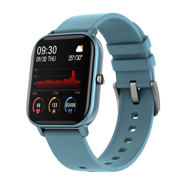 COLMI P8 1.4 inch Smart Watch Men Full Touch Fitness Tracker Blood Pressure Smart Clock Women GTS Smartwatch for Xiaomi Blue - Tophatter Daily Deals