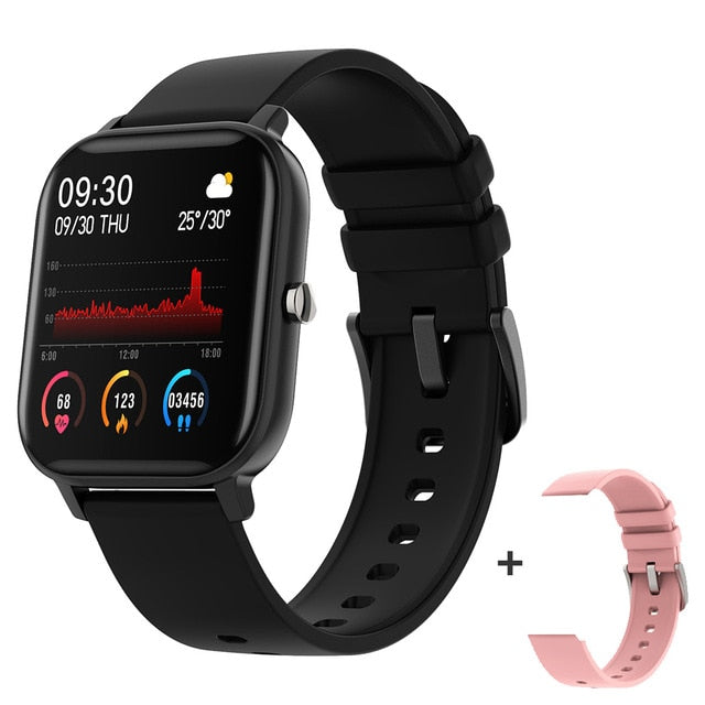COLMI P8 1.4 inch Smart Watch Men Full Touch Fitness Tracker Blood Pressure Smart Clock Women GTS Smartwatch for Xiaomi Black with a strap 4 - Tophatter Daily Deals