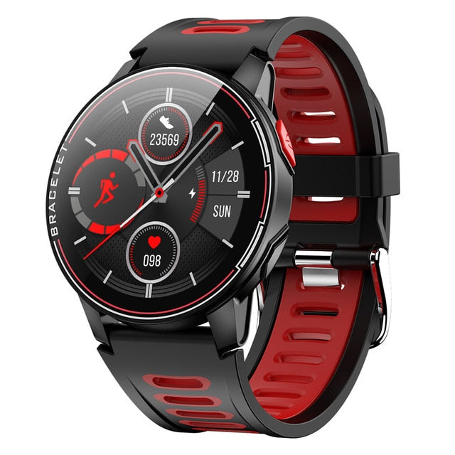 2020 New L6 Smart Watch IP68 Waterproof Sport Men Women Bluetooth Smartwatch Fitness Tracker Heart Rate Monitor For Android IOS Black Red - Tophatter Daily Deals