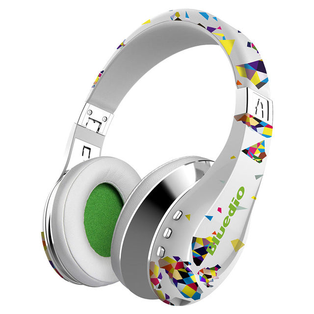 Bluedio A(Air) Bluetooth Headphones/Wireless Headset Fashionable Printed Wireless Headphone For Phone White - Tophatter Daily Deals
