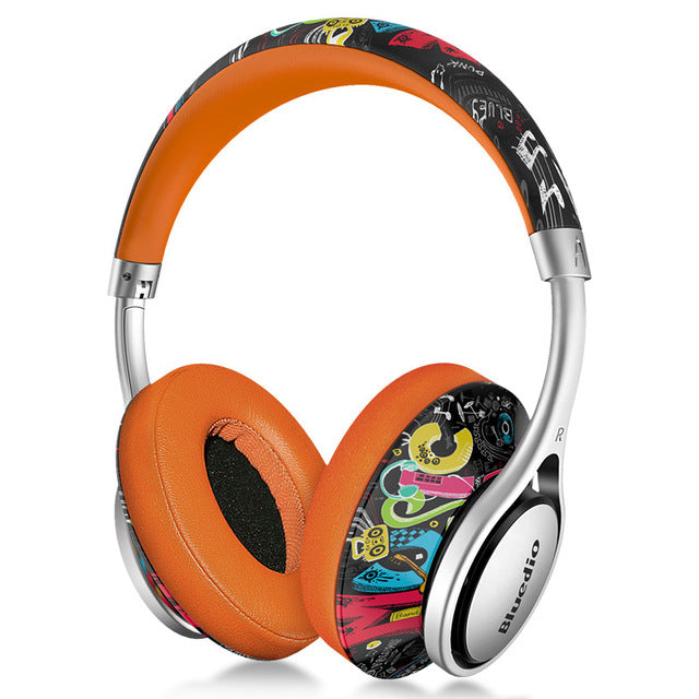 Bluedio A(Air) Bluetooth Headphones/Wireless Headset Fashionable Printed Wireless Headphone For Phone Graffiti - Tophatter Daily Deals