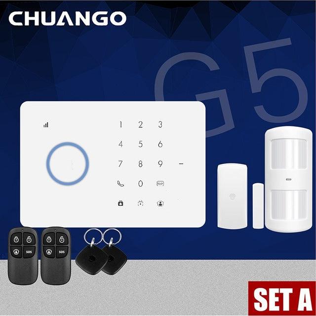 Home GSM Security Alarm System Kit APP Control With Smart Motion Detector Sensor Set A - Tophatter Daily Deals