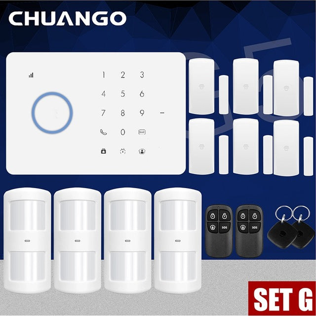 Home GSM Security Alarm System Kit APP Control With Smart Motion Detector Sensor Set G - Tophatter Daily Deals