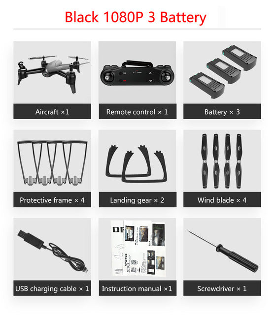 SG106 WiFi FPV RC Drone 4K Camera Optical Flow 1080P HD Dual Camera Aerial Video RC Quadcopter Aircraft Quadrocopter Toys Kid 1080P Black 3B - Tophatter Daily Deals