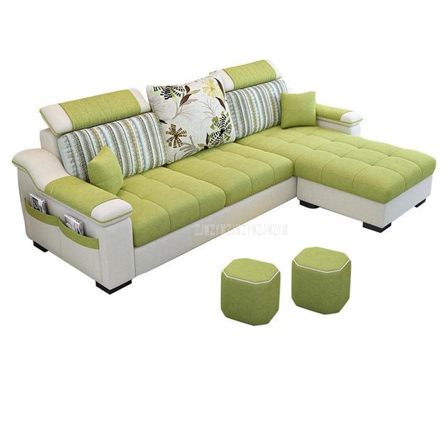 NEW 3 Seat Linen Living Room Sofa Set Home Furniture Modern Design Frame Soft Sponge L Shape Home Furniture No.7 Color - Tophatter Daily Deals