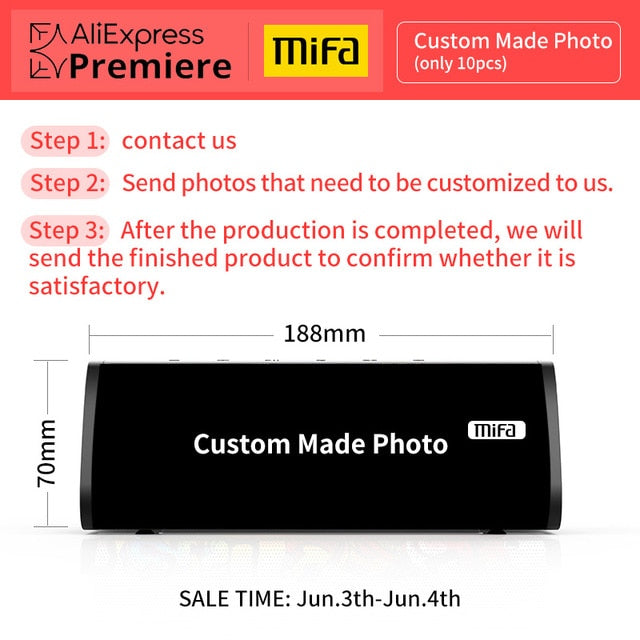 mifa A10+ Portable bluetooth speaker 360° Stereo Sound 20W IPX7 waterproof wireless bluetooth 5.0 speaker 24-Hour Play time Custom made photo - Tophatter Daily Deals