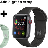 2020 Smart Watch Men Full Touch Waterproof Smartwatch Blood Pressure Fitness Tracker Watch Women WhatsApp Clock For Android IOS Black ad green strap - Tophatter Daily Deals