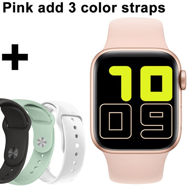 2020 Smart Watch Men Full Touch Waterproof Smartwatch Blood Pressure Fitness Tracker Watch Women WhatsApp Clock For Android IOS Gold add 3 straps - Tophatter Daily Deals