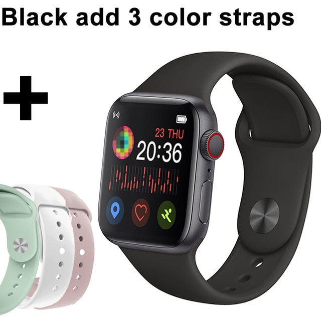 2020 Smart Watch Men Full Touch Waterproof Smartwatch Blood Pressure Fitness Tracker Watch Women WhatsApp Clock For Android IOS Black add 3 straps - Tophatter Daily Deals