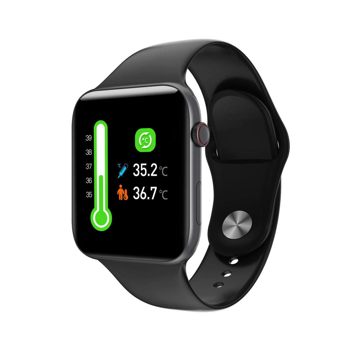 Fobase Air Pro Real-time Body Temperature Heart rate zone 2 Bluetooth 5.0 Smart Watch - Tophatter Daily Deals