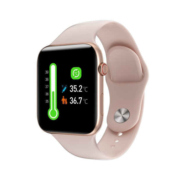 Fobase Air Pro Real-time Body Temperature Heart rate zone 2 Bluetooth 5.0 Smart Watch Pink - Tophatter Daily Deals