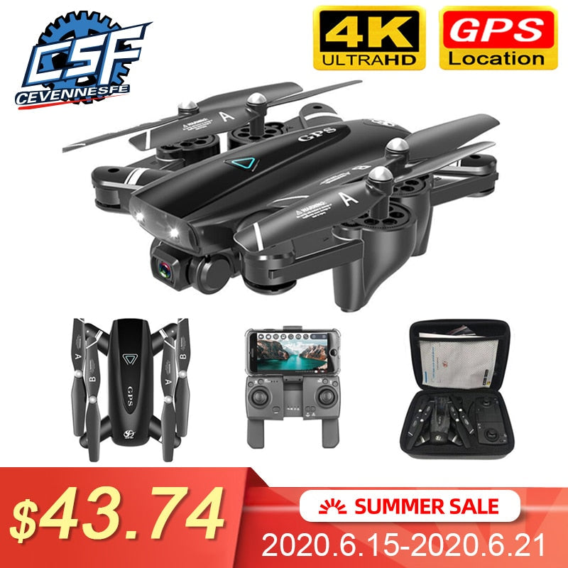 S167 GPS Drone With Camera 5G RC Quadcopter Drones HD 4K WIFI FPV Foldable Off-Point Flying Photos Video Dron Helicopter Toy - Tophatter Daily Deals