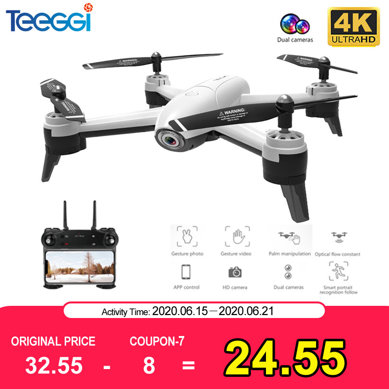 SG106 WiFi FPV RC Drone 4K Camera Optical Flow 1080P HD Dual Camera Aerial Video RC Quadcopter Aircraft Quadrocopter Toys Kid - Tophatter Daily Deals