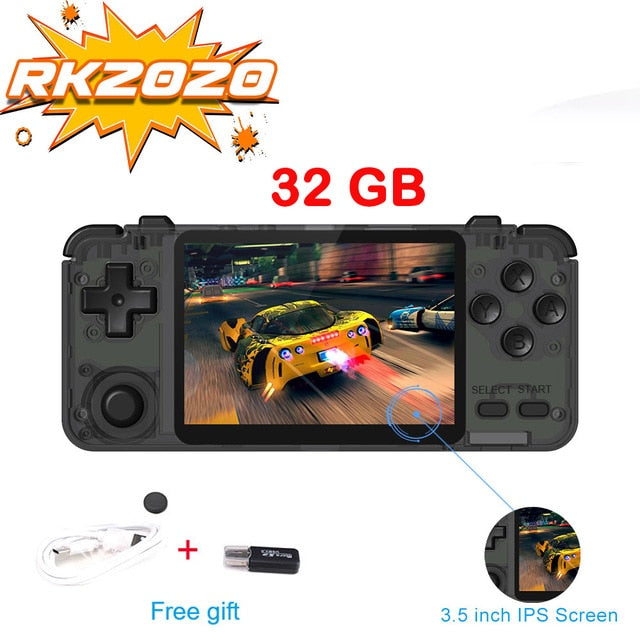 Willkey RK2020 3D Games Retro Console HD 3.5inch IPS Screen Portable Handheld Game Console PS1 N64 Games Video Game Player RK2020 32GB - Tophatter Daily Deals