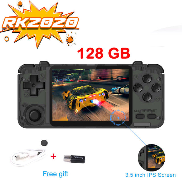 Willkey RK2020 3D Games Retro Console HD 3.5inch IPS Screen Portable Handheld Game Console PS1 N64 Games Video Game Player RK2020 128GB - Tophatter Daily Deals