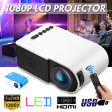 7000 lumens LED Mini Projector Portable Full HD 3D Projector TFT LCD Home Theater Entertainment Projectors Video Multi-media - Tophatter Daily Deals