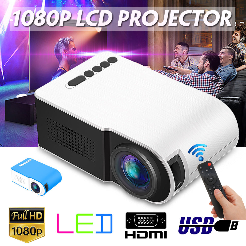 7000 lumens LED Mini Projector Portable Full HD 3D Projector TFT LCD Home Theater Entertainment Projectors Video Multi-media - Tophatter Daily Deals