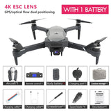 K20 Drone GPS 4K Optical Flow Dual Position WIFI FPV Drone Flight 25 Mins Quadcopter Control Distance 1800m Drone Professional Gray 1B CHINA - Tophatter Daily Deals