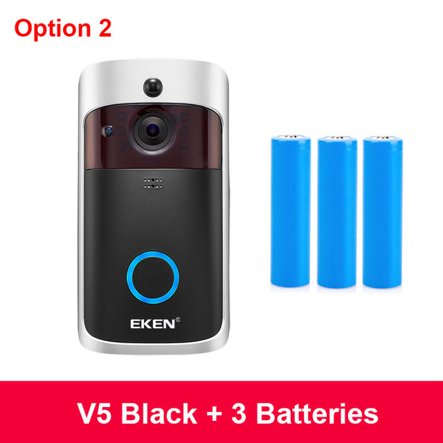 Smart IP Video Intercom WIFI Video Door Phone Door Bell WIFI Doorbell Camera IR Alarm Wireless Security Camera EKEN V5 Option 2 - Tophatter Daily Deals