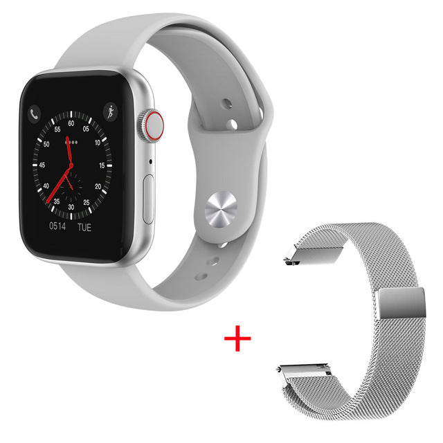 2020 iwo 12 Lite men ip68 Waterproof Smart Watch 44mm Series 5 ECG Heart Rate call watch W35 Women Smartwatch For Android IOS Silver Steel Strap - Tophatter Daily Deals
