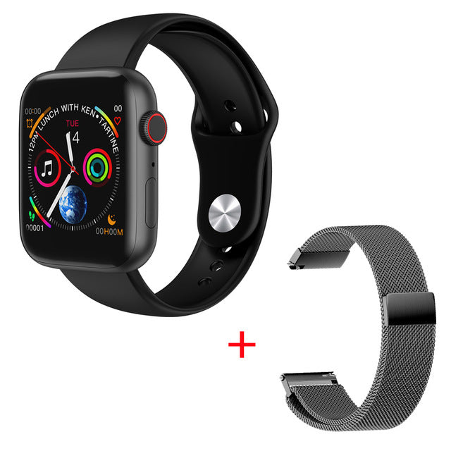 2020 iwo 12 Lite men ip68 Waterproof Smart Watch 44mm Series 5 ECG Heart Rate call watch W35 Women Smartwatch For Android IOS Black Steel Strap - Tophatter Daily Deals
