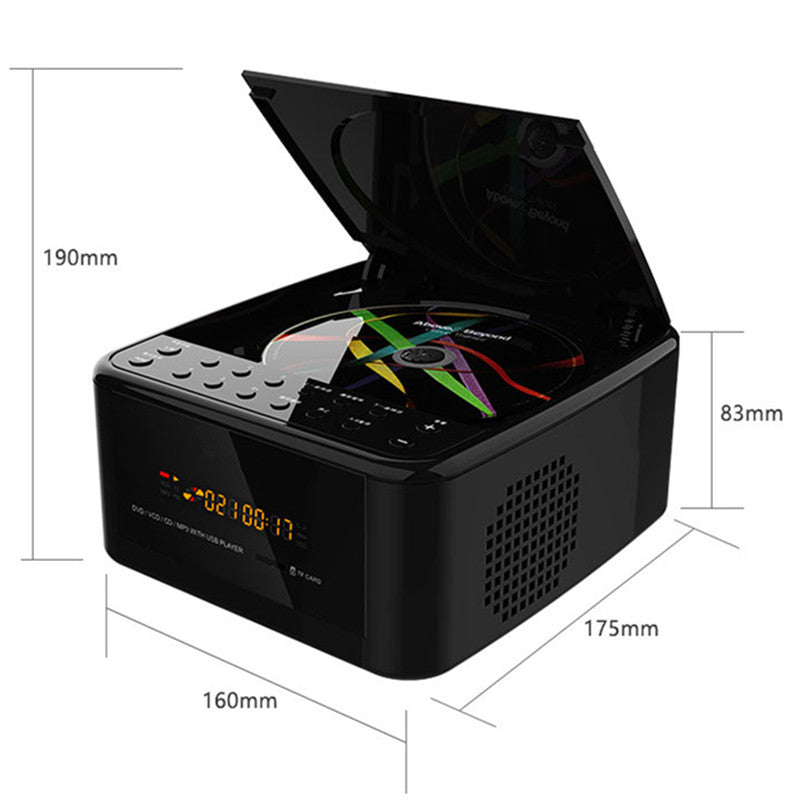 Portable DVD player home CD usb U disk TF card MP3 repeater speakers VCD machine audio Aux input interface clock control speaker - Tophatter Daily Deals